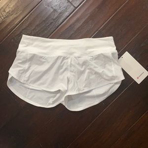 White Speed Up Lululemon Shorts